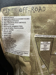 Pikes Off Road SXS front logo and map back-print detail