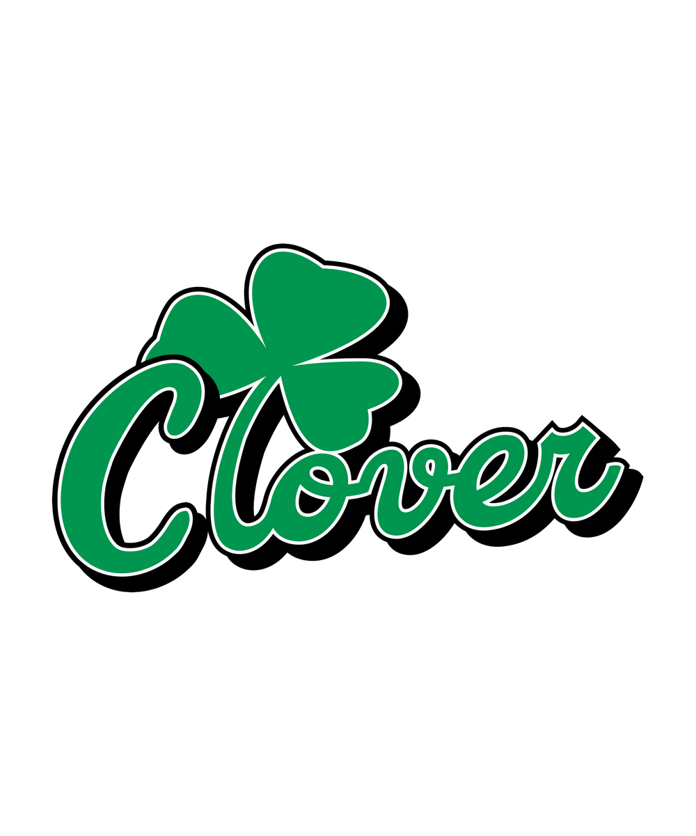 Clover Classic Green — T-Shirt or Hoodie — logo artwork preview; garment and print included