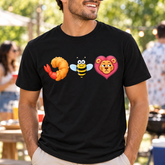Shrimp bee lion funny black T-shirt lifestyle image