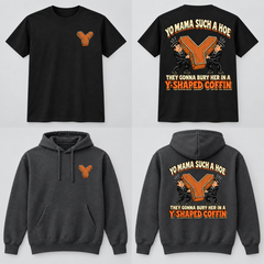Cartoon Yo Mama Y-Shaped Coffin T-shirt and hoodie mockup