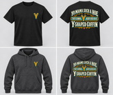 Vintage Yo Mama Y-Shaped Coffin T-shirt and hoodie mockup