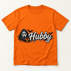 Hubby Halloween orange T-shirt centered mockup