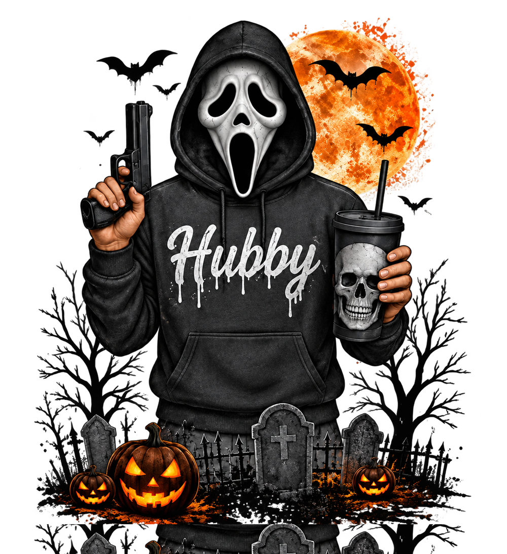 Hubby Scream Cemetery Halloween apparel design