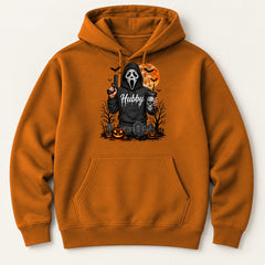Hubby Scream orange hoodie centered mockup