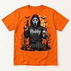 Hubby Scream orange T-shirt centered mockup