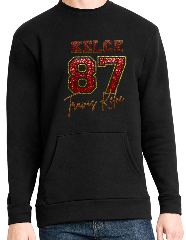 KELCE 87 GLITTER  (Super Bowl) CREWNECK
