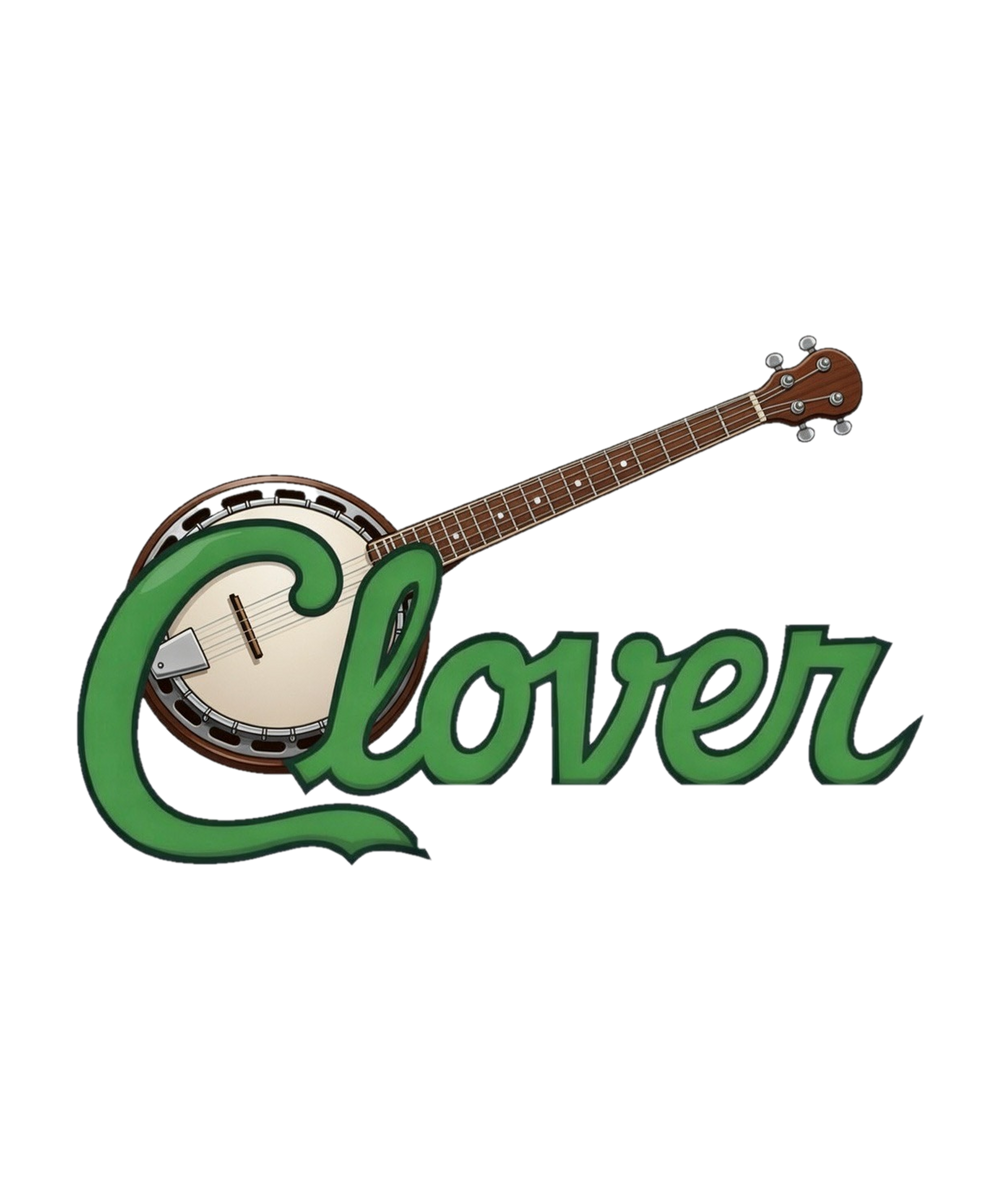 Clover Banjo — T-Shirt or Hoodie — logo artwork preview; garment and print included