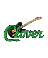 Clover Telecaster Guitar — T-Shirt or Hoodie — logo artwork preview; garment and print included