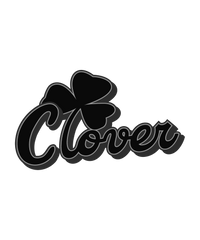 Clover Black on Black — T-Shirt or Hoodie — logo artwork preview; garment and print included