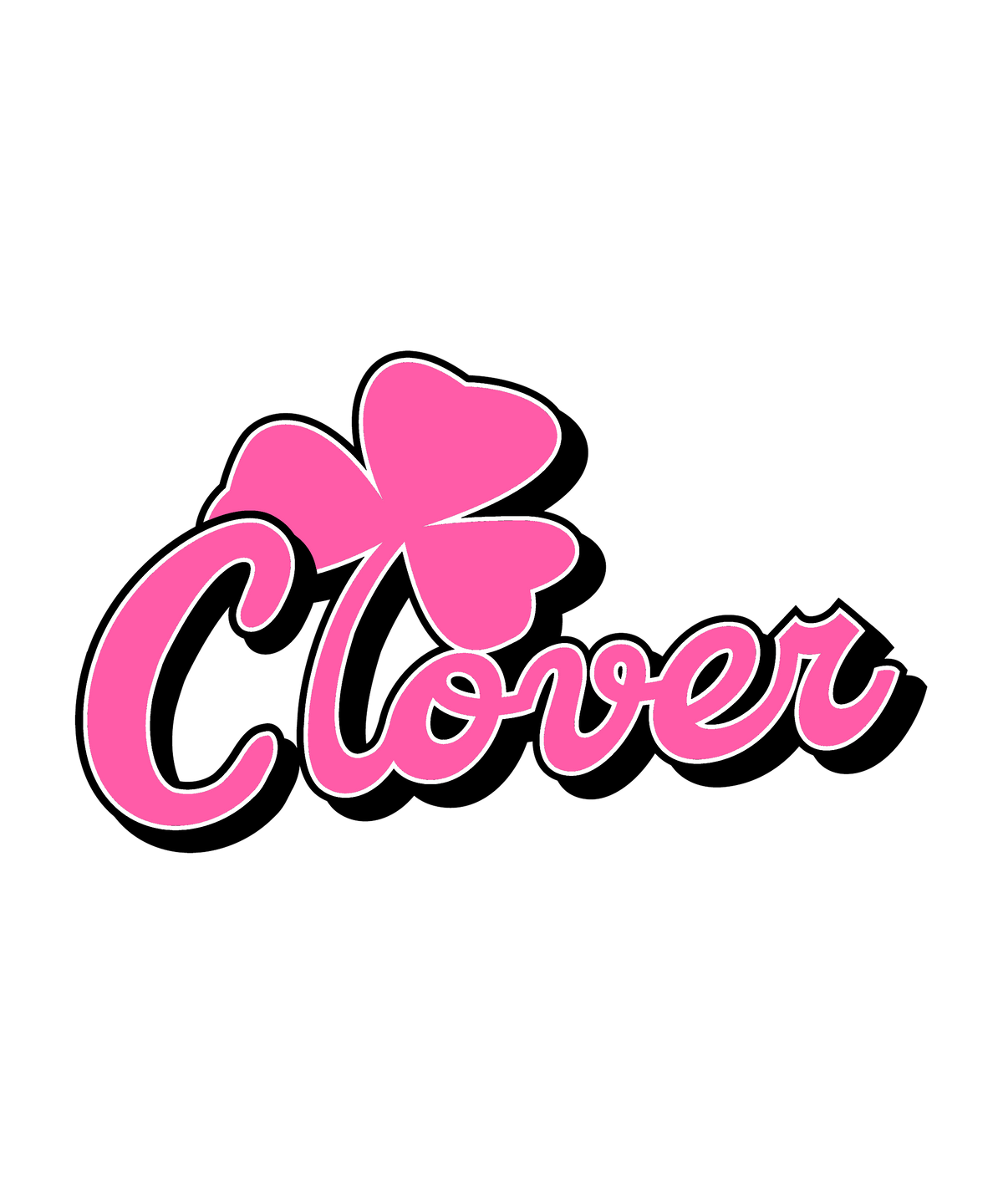 Clover Pink — T-Shirt or Hoodie — logo artwork preview; garment and print included