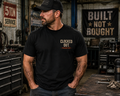 Clocked Out – Work Can Wait Funny Blue Collar T-Shirt