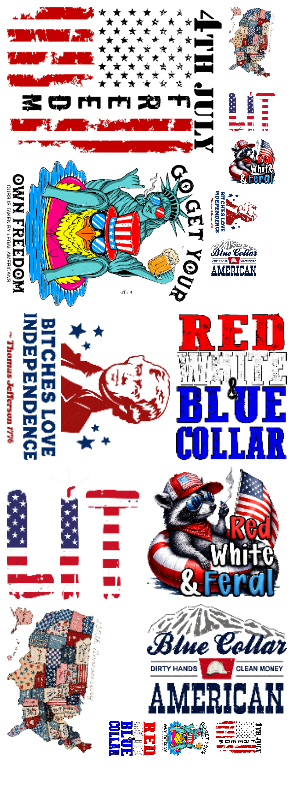 4TH OF JULY GANG SHEET ( FREEDOM)