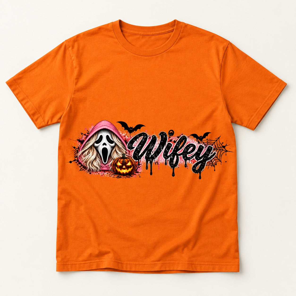 Wifey Halloween orange T-shirt centered mockup