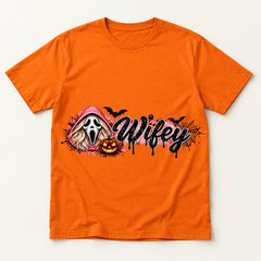 Wifey Halloween orange T-shirt centered mockup